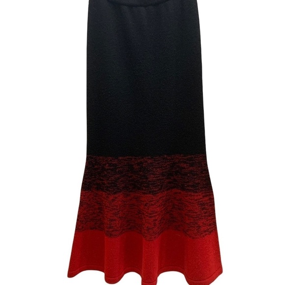 ROJA by Ann Tobias Vintage Black/Red Wool Trumpet Skirt Sz Small - Picture 4 of 6